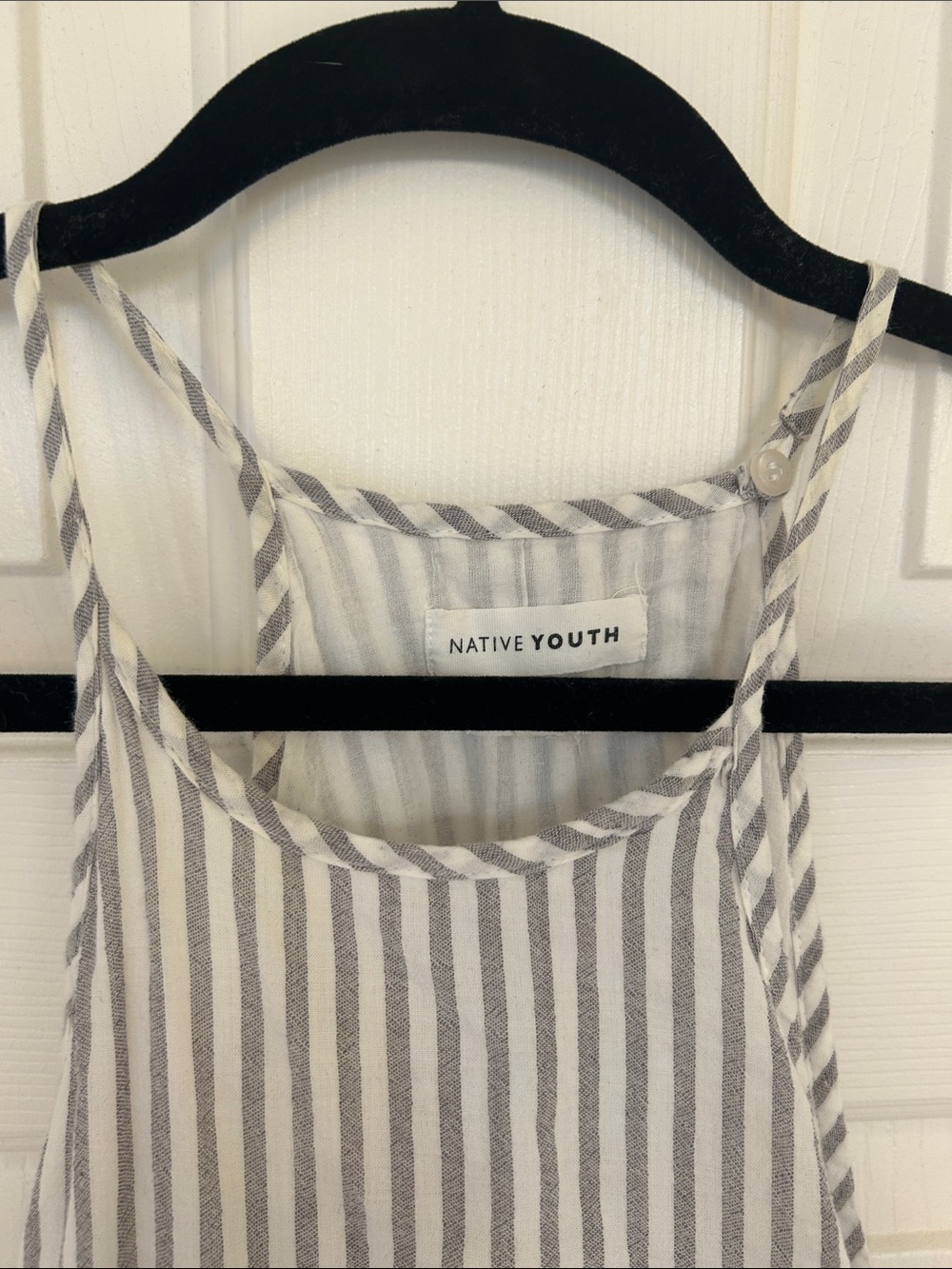 Native Youth Striped Halter Neck Summer Cotton Dress with Pockets Large - Picture 6 of 8